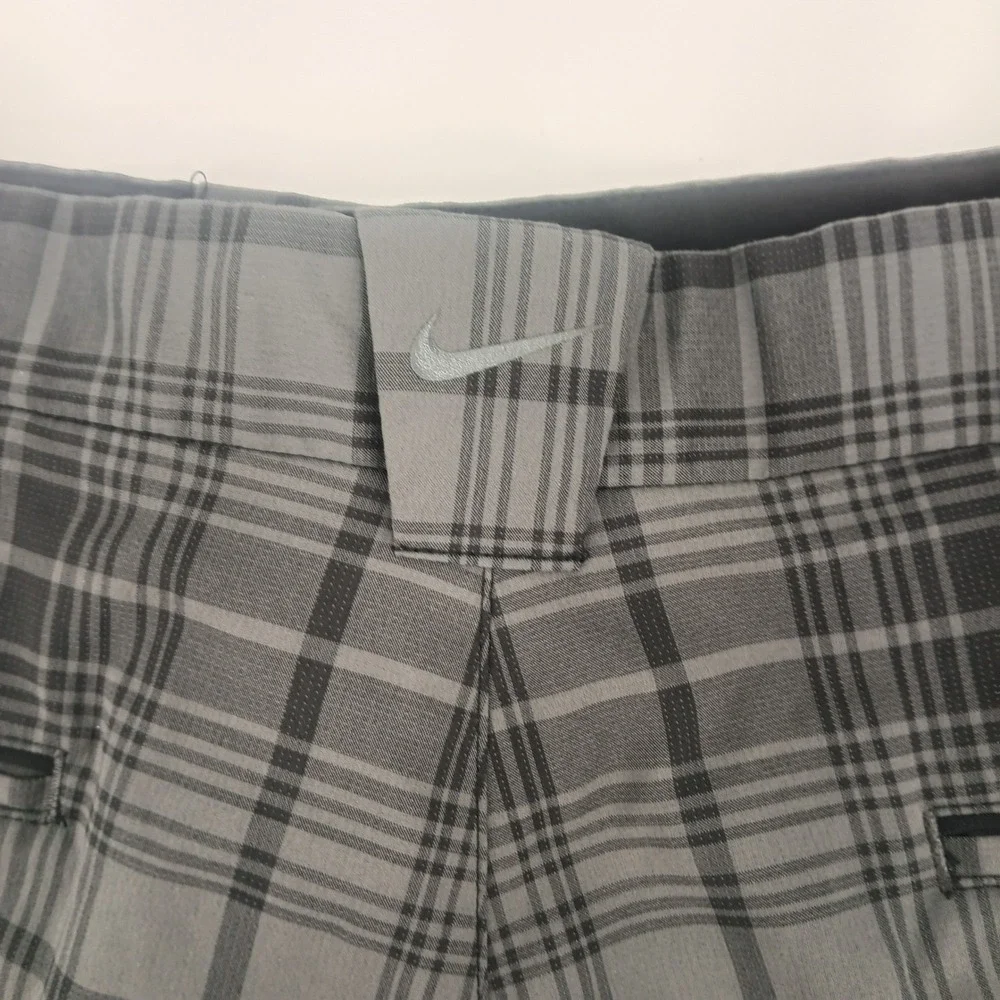 Nike Golf Tour Performance Dri-FIT‎ Plaid Shorts Mens 38 Grey Black Check